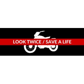 Vegamax Look Twice Save a Life Motorcycle Waterproof Vinyl Bumper Sticker for Cars Trucks Laptop