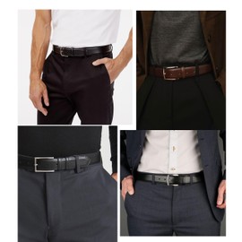 LOKSIII Belt Accessories Belt ring Cowhide Leather Loop Keeper 2Pcs (black 0.8"(20MM))