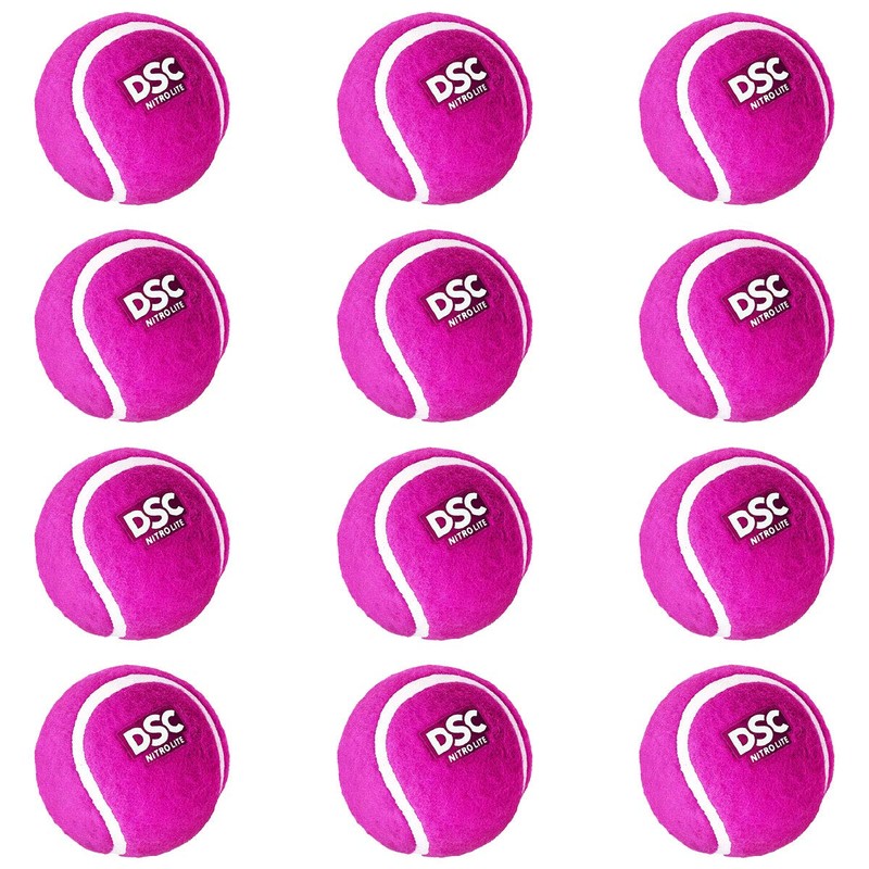 DSC Nitro Rubber Light Pink Cricket Tennis Ball(Pack of 12)