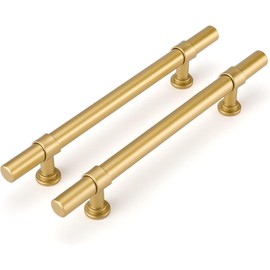 LONTAN 10 Gold Kitchen Handles 160mm Gold Cupboard Handles T-Shaped Dresser Drawer Pulls Vintage Wardrobe Bedroom Cabinet Door Pulls