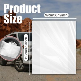 HQRNYP 4PCS Extra-Large Tire Covers, Tire Storage Bags, Waterproof Dustproof Wheel Protective Cover, Automotive Accessories Tear-Resistant Plastic Spare Tyre Bags Universal for Most Vehicles (4PCS)