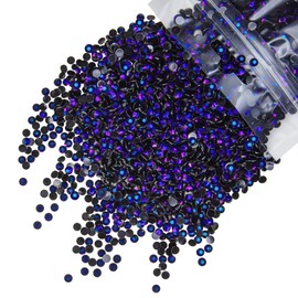 qiipii 620PCS 6mm Black Violet AB Resin Rhinestones for Crafting SS30 Flatback Jelly Stones Bulk Non-Hotfix Diamonds Gems Charms for Face Eyes Makeup Tumblers Bottles DIY Crafts Clothes Shoes Phones