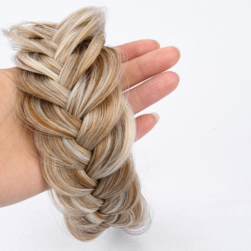 Weenwill Hair Braid Headband,Messy Wide 2 Strands Fishtail Braided Plaited