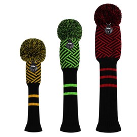 Scott Edward Knitted Pom Pom Golf Headwear Set for Driver Wood, Fairway and Utilities, Driver Headcases, Wooden Headcases, Other Club Headcovers