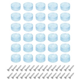 sourcing map 30 Pcs 0.63x0.28 Inch Round Rubber Furniture Feet with Screws, Non-Slip Furniture Floor Pads for Chair Table Sofa Couch Legs, Blue