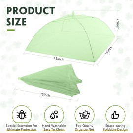 Sawysine 4 Pack Mesh Plant Cover Reusable Screen Cloche Dome Plant Protector Tent Collapsible Umbrella for Outdoor Garden Greenhouse Vegetable Flowers Strawberry from Animals(15 x 15 Inch,Green)