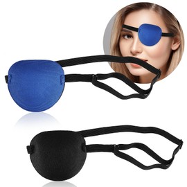 Ouligay 2PCS Eye Patch Medical Eye Patches for Adults Kids Amblyopia Lazy Eye Patches for Right or Left Eye Pirate Eye Patch Adjustable Medical Eyepatch for Amblyopia Strabismus Treatment