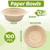 100 Pack 12 oz Disposable Paper Bowls, Heavy Duty Compostable