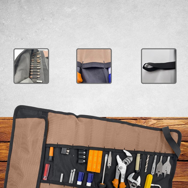 Finegift 36 Pockets Tool Roll Organizer Tool Roll Up Pouch,