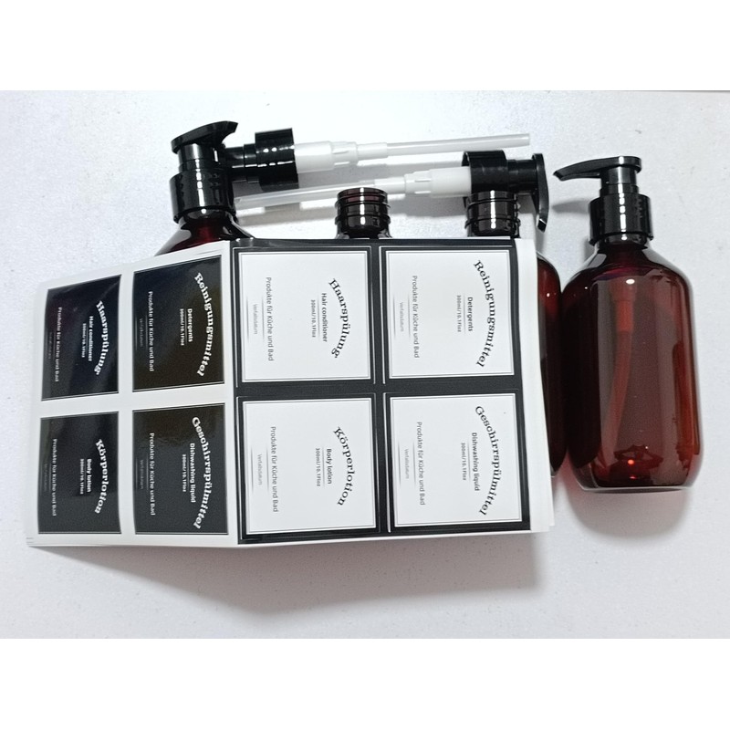 Soifenspend Plastic, Set of 4 Soap Dispensers 300 ml with