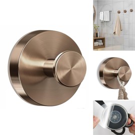 Boxonly No-Drill Suction Hooks, 2024 Upgraded Stainless Steel Waterproof Hooks for Bathroom, Shower, Kitchen, and Mirrors – Heavy Duty Towel Holders (Multipack, Rose Gold)