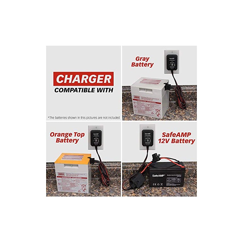 SafeAMP 12-Volt Charger for Power Wheels Gray Battery and Orange