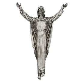 Silver-Tone Risen Jesus Figure | Add to Your own Crucifix or Religious Plaque | Great Catholic Gift for Baptism, First Holy Communion, or Confirmation | Christian Craft and Home