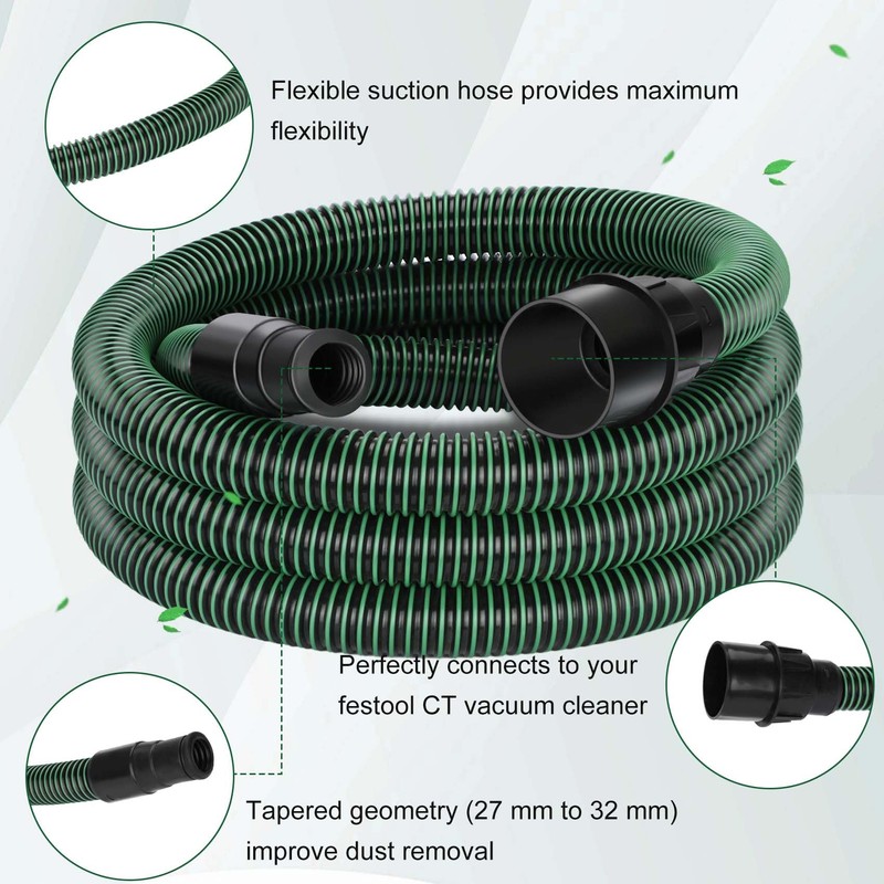 Dust Extractor Hose for Festool Vacuum Suction Hose D27/32x3,5m, Compatible