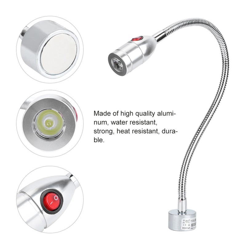 3W LED Flexible Gooseneck Lamp Work Desk Light for Machine