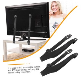Gatuida 2pcs Tv Strap Tv Fixing Strap Anti- Tip Fixing Strap Non Tipping Safety Strap Furniture Tv Anti- Tip Dual Cable Tv Anti- Tip Straps Flat Screen Tv Polyester Fiber Double Line Baby