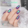 Deep Violet Green Glitter Cat Eye Gel Nail Polish with