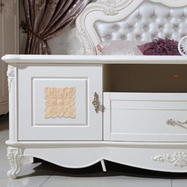 4 x Wooden Appliques and Onlays, Wooden Wood Appliqué Carved Wood Applique for Furniture, Furniture Decoration, 3.9 Inches