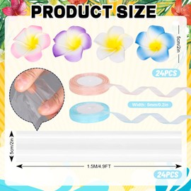 FYSUIMU 24 Sets Graduation Candy Lei Making Kit Graduation Hawaiian Candy Tubing Wreath Filler Includes Plastic Lei Flower Piece and Ribbon Congrats Grad Necklace for DIY Crafts Party Favor