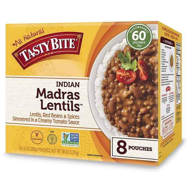 Tasty Bite Indian Madras Lentils, 10oz Pouches (Pack of 8)