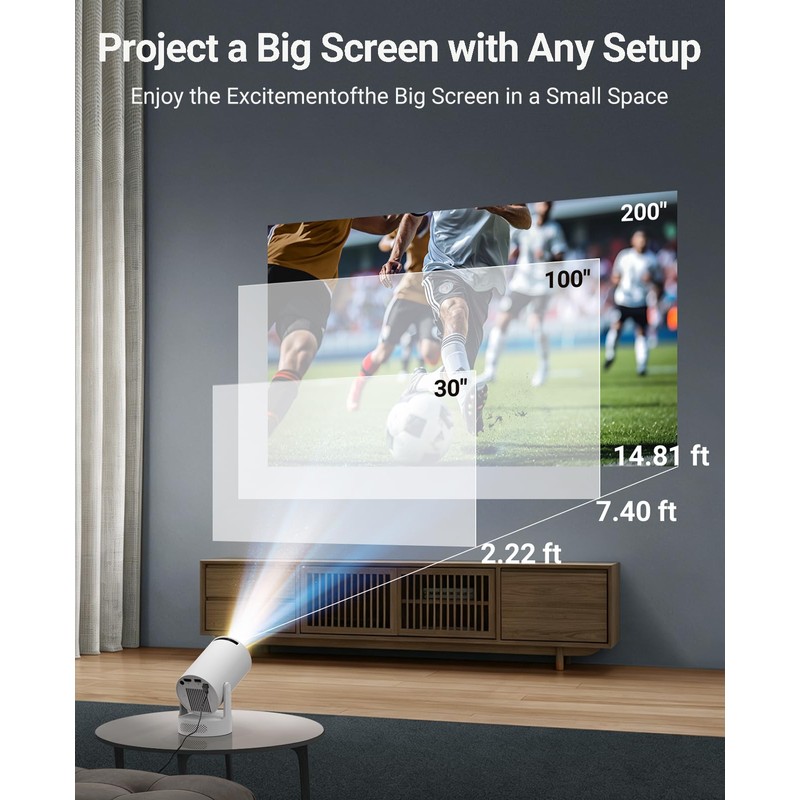 Amz Camel Mini Projector with WiFi 6 and Bluetooth 5.4,
