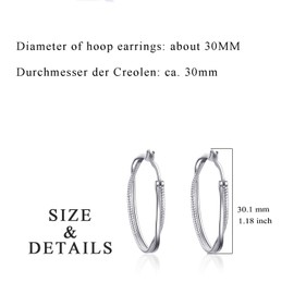 925 Sterling Silver Infinity Hoop Earrings, Heart Hoop Earrings, Square Hoop Earrings, Jewellery for Women, 925 Sterling Silver