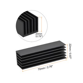 sourcing map 2 Pack M.2 SSD Heat Sink Radiator Alloy Aluminium Heat Sink Cooling Sink for PC 70 x 22 x 20 mm Black