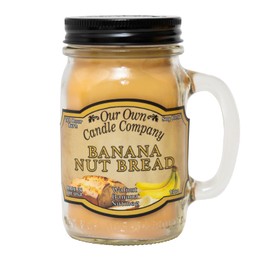 Our Own Candle Company, Banana Nut Bread Scented Mason Jar Candle, 100 Hour Burn Time - 13 Ounces