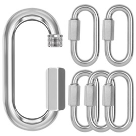 DAJISI 6Pcs Heavy Duty Clips Chain Connector Quick Links Quick Chain Links D Shape Locking Quick Link Chain Connector Carabiner Chain Connectors for Outdoor Hiking Camping Swing Hammock