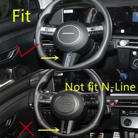 ZiWen Interior Trims Steering Wheel Cover Accessories for Hyundai Sonata Kona 2024 2025 2026 Tucson Santa Cruz 2025 2026 (Carbon Fiber Print)