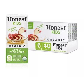 Honest Kids Appley Ever After, Organic Juice Drink, 6 Fl oz Juice Boxes, Pk 40
