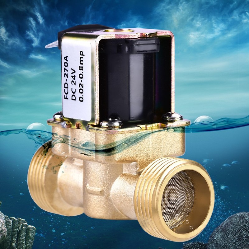 3/4" Solenoid Valve, DC 24V N/C Brass Electric Solenoid Valve