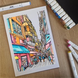 Artists Marker & Illustration Pad | A4 | 100gsm | 32 Sheets of Ultra Smooth, Coated, High-White Paper | Bleedproof - by Zieler®.