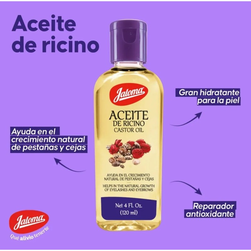 Aceite De Ricino + biotina Jaloma 120ml, para cejas y