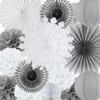 Christmas Paper Fan Decorations Grey and White Paper Snowflake Fans