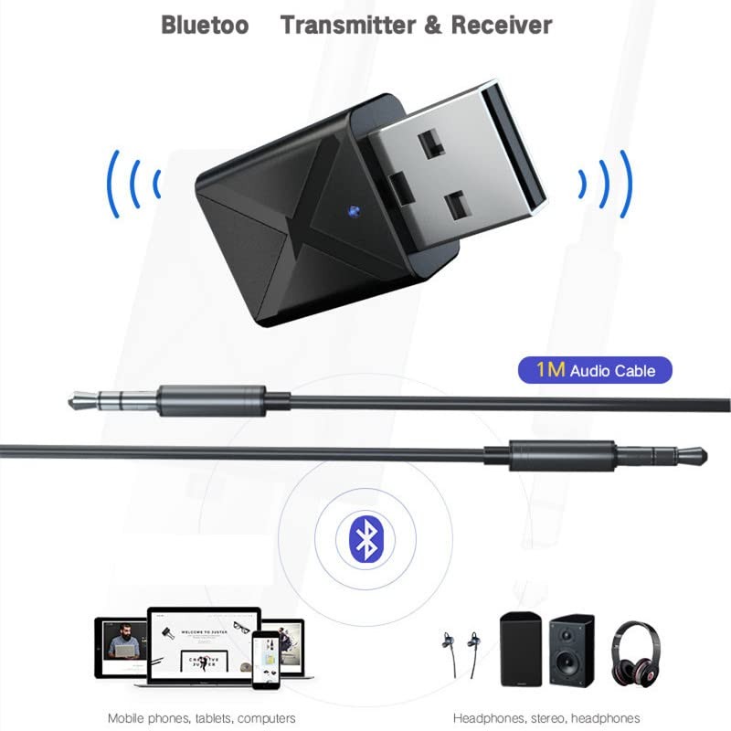 Ziyan 2-in-1 Bluetooth Adapter Transmitter Receiver Music TV PC Audio