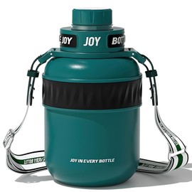 BOTTLE JOY Stainless-Steel Water Bottle: Leakproof Lid, Perfect Sip, Double Insulated, Eco-Friendly, Dishwasher Safe & Stylish Strap (Forest, 32 oz)