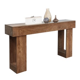 63" Long Console Table for Entryway, Wood Rectangular Sofa Table Behind The Couch, Farmhouse Entryway Tables for Entrance, Hallway, Living Room, Foyer, Rustic Natural Color