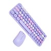 Keyboard Mouse Combo 2.4GHz Wireless Cute Retro 68 Round Keycaps