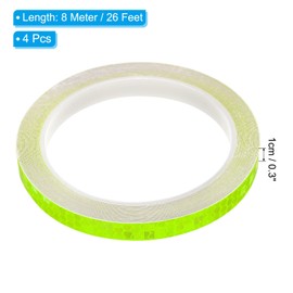 PATIKIL 0.3" x 26 FT Reflective Tape, 4 Pack Night High Visibility Waterproof Warning Safety Tape Outdoor Reflectors for Cars Bikes Motorcycles Trucks Trailers, Yellow