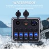 5 Gang Marine Boat Switch Panel with Dual USB Charger