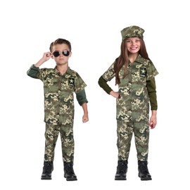 Disfraz De Soldado Militar Mexicano - Disfraces de Soldados Para Niñas Y Niños 16 De Septiembre - Traje de Soldado Camuflaje (Talla 10 Años)