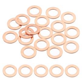 PATIKIL 18PCS M8 Copper Washers, M8x13x1mm Copper Crush Washer Metric Flat Washers Sealing Washers Assortment Kit Oil Drain Plug Gasket Ring for Automotive Battery Vehicles Screws Bolt