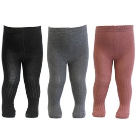 Tiny One Tights Baby & Children Allergen-Free Organic Cotton Elastic Baby Tights with Non-Slip Waistband for Girls and Boys Durable & Comfortable Tights from 50 to 86 cm, Plain colours - set of 3