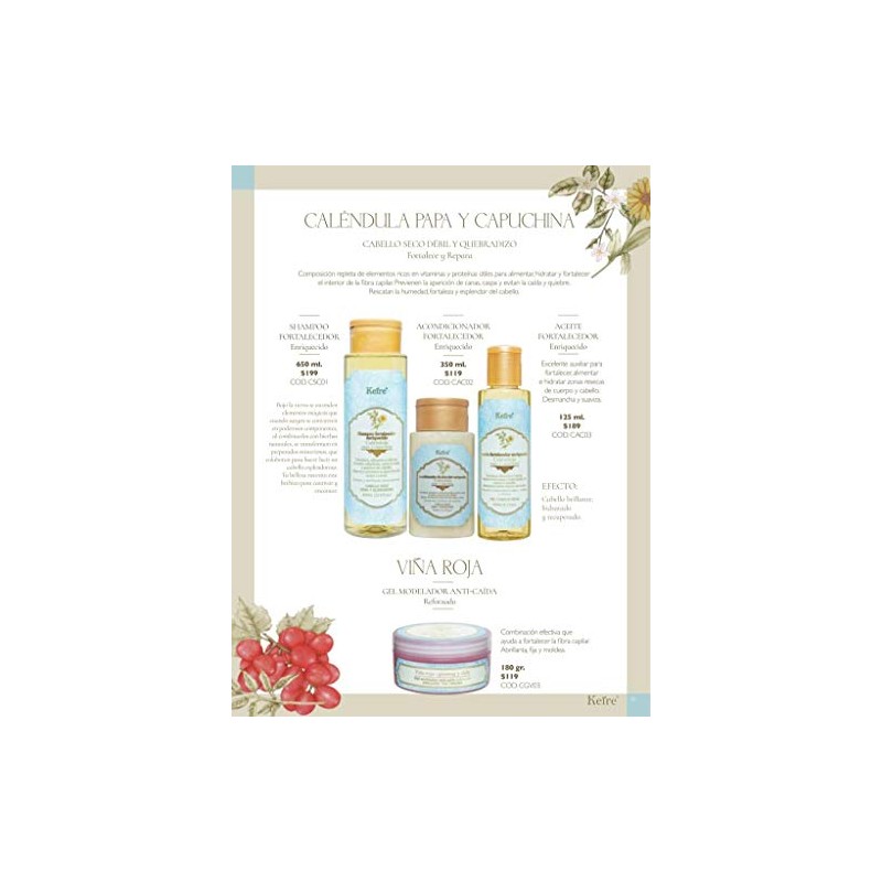 Aceite Fortalecedor Enriquecido con CALÉNDULA, PAPA y CAPUCHINA para Cabello
