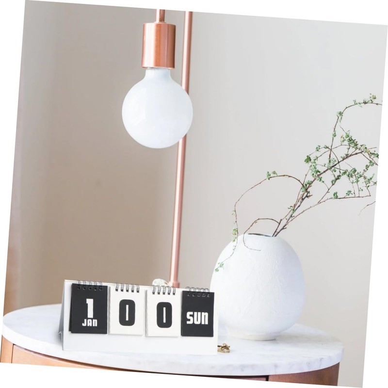 COHEALI 3pcs White Modern Desk Calendar Reversible Design Countdown Calendar