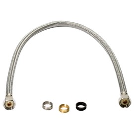 Fluidmaster B4F30CU Faucet Connector, Braided Stainless Steel - 3/8 Compression, 7/16 Compression, 1/2 Compression, or 1/2 F.I.P. Thread x 1/2 F.I.P. Thread, 30-Inch Length