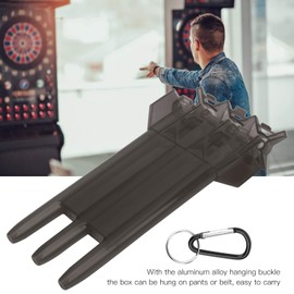 Agatige 3 Sleeve Darts Carrying Case, 17x8.5cm/6.7x3.3in Universal Portable Nylon Dart Storage Box with Hanging Buckle, Hold 3 Darts Carrying Storage Holder for Steel Tip/Soft Tip Dart (Black)