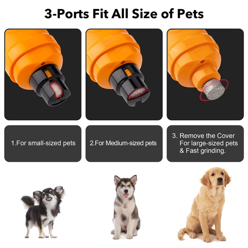 Casfuy Dog Nail Grinder with 2 LED Light - New