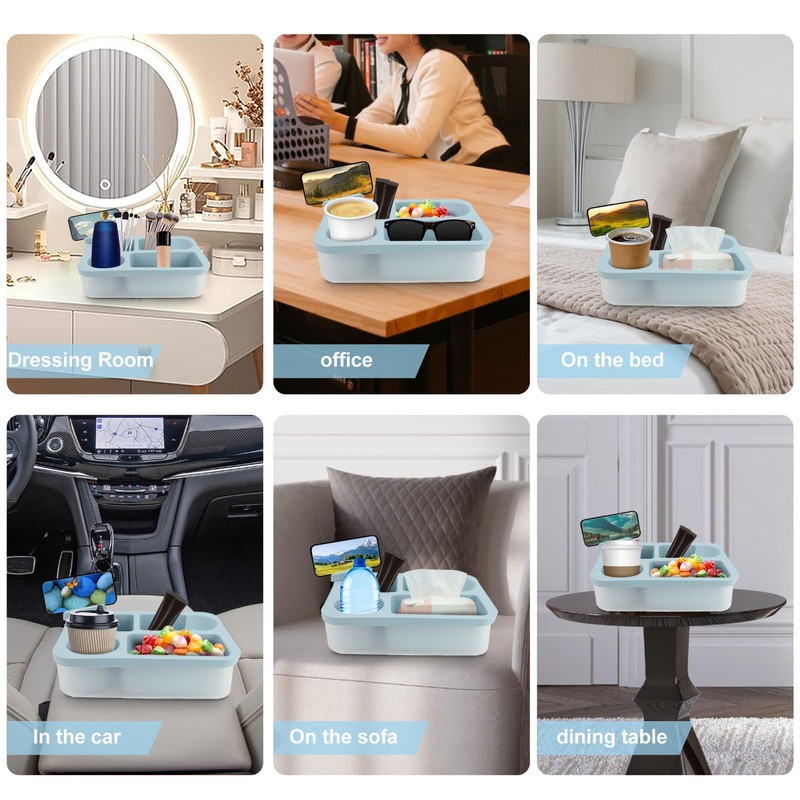 MEKOTRIN Couch Cup Holder Tray for Bed Sofa Organizer, Silicone